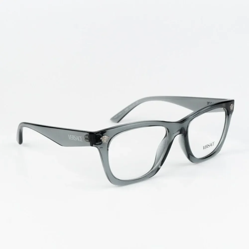 NEW Versace VE3363U 5496 Grey Transparent Square Unisex Eyeglasses VE 3363U